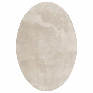 vidaXL Tapis de surface ovale HUARTE Beige 160 x 230 cm 100  Polyester
