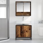 vidaXL Meuble de Lavabo de Salle de Bain Bois Ancien 65 x 33 x 60 cm