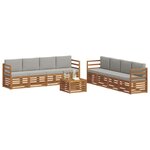 vidaXL Ensembles de canapés avec coussin 9 Pièces Gris Naturel et Clair