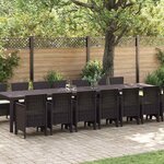 vidaXL Ensemble de salle à manger pour jardin 15 Pièces Marron