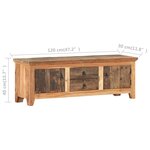 vidaXL Meuble TV 120x30x40 cm Bois d'acacia et de récupération massif
