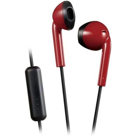 Ecouteur intra-auriculaire  microphone et télécommande  anti-transpiration jvc ha-f19m-rb-e rouge noir