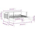 vidaXL Lit de jour avec lit gigogne noir 90x190 cm velours