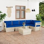 vidaXL Salon de jardin palette 6 Pièces avec coussins Épicéa imprégné