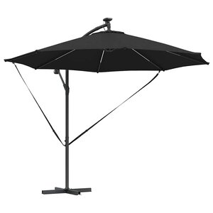 vidaXL Parasol banane à mât déporté Noir 294 x 294 x 248 cm