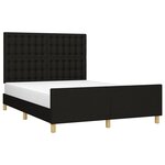 vidaXL Cadre de lit sans matelas noir 140x190 cm tissu