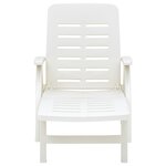 vidaXL Chaise longue pliable Plastique Blanc