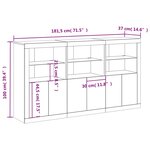 vidaXL Buffet avec lumières LED sonoma gris 181 5x37x100 cm