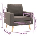 vidaXL Fauteuil Taupe Tissu
