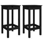 vidaXL Ensemble de bar de jardin 3 Pièces noir bois de pin massif