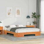vidaXL Cadre de lit surélevé avec stockage Marron Bois massif en pin