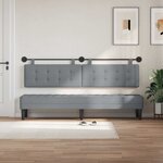 vidaXL Tête de lit suspendue Gris clair tissu