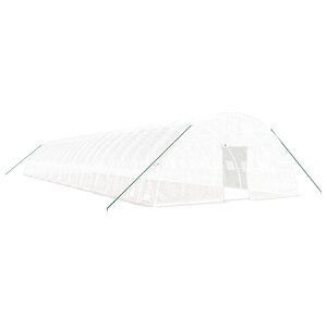vidaXL Serre avec cadre en acier blanc 132 m² 22x6x2 85 m