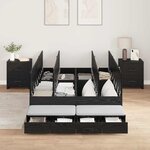 vidaXL Cadre de lit avec rangement Chêne noir 236.5 x 120 x 31.5 cm