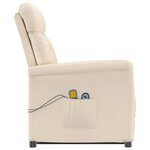 vidaXL Fauteuil électrique de massage Beige microfibre