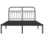 vidaXL Cadre de lit métal sans matelas avec tête de lit noir 140x200cm