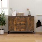 vidaXL Buffet Chêne fumé 102x35x70 cm Bois d'ingénierie
