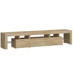 vidaXL Meuble TV avec lumières LED Chêne sonoma 200x36 5x40 cm