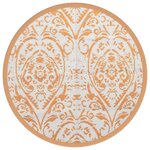vidaXL Tapis d'extérieur ARAKIL orange et blanc Ø120 cm PP