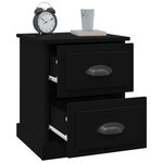 vidaXL Table de chevet noir 39x39x47 5 cm bois d’ingénierie