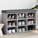 vidaXL Banc à chaussures sonoma gris 82x32x50 cm bois d'ingénierie