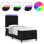 vidaXL Lit à ressorts avec matelas Noir 80 x 200 cm tissu