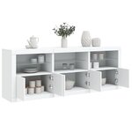 vidaXL Buffet avec lumières LED blanc 181 5x37x67 cm