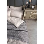 Parure de lit - housse de couette 220 x 240 + 2 taies d'oreiller 60 x 60  65  coton- Gris