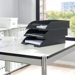 Corbeille à courrier PLUS A4 Hauteur 70mm Noir LEITZ