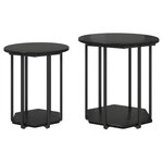 Table d'appoint vidaXL 2 pièces Bois d'ingénierie chêne noir et métal