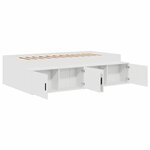 vidaXL Cadre de lit avec rangement Blanc 90 x 190 cm Bois d'ingénierie