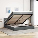 VidaXL Cadre de lit ottoman avec matelas gris foncé 160x200cm tissu