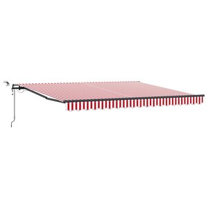 vidaXL Auvent Rétractable Automatique avec Rayures Rouges et Blanches 400x350 cm