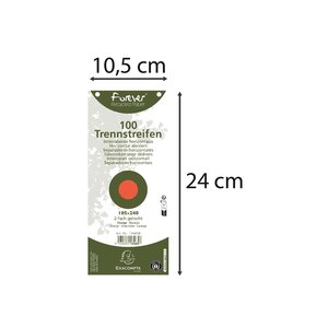 Paquet de 100 Fiches Intercalaire 105x240 Recyclées 2 trous Orange x 12 EXACOMPTA