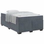 vidaXL Cadre de lit avec matelas Gris foncé 120 x 200 cm Velours