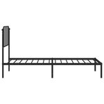vidaXL Cadre de lit métal sans matelas avec tête de lit noir 90x190 cm