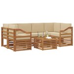 vidaXL Ensemble de canapés d'extérieur 7 Pièces Naturel et Beige