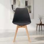 2 Chaises Noires avec Pieds en Bois