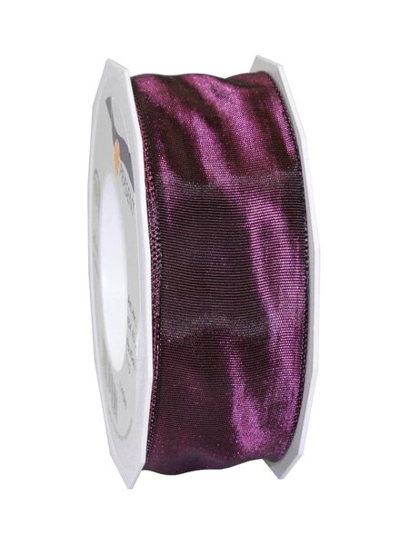 Ruban de soie acetat laitonné lyon 25-m-rouleau 40 mm lilas