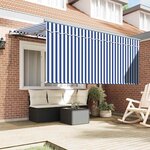 vidaXL Auvent Rétractable Bleu et Blanc 300 x 200 cm