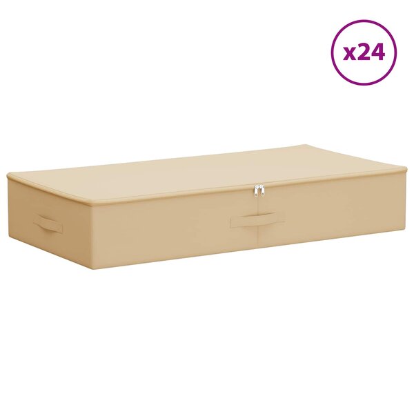 vidaXL Boîte de rangement 24 Pièces Crème 100 x 50 x 18 cm Tissu intissé