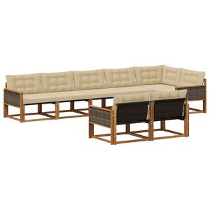vidaXL Ensemble de canapés d'extérieur 8 Pièces Naturel et Beige