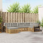 vidaXL Ensemble de canapés d'extérieur 6 Pièces Blanc et gris clair