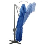 vidaXL Parasol de jardin en porte-à-faux avec double toit bleu azuré