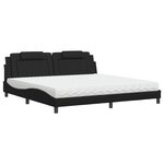vidaXL Lit avec matelas noir 200x200 cm similicuir