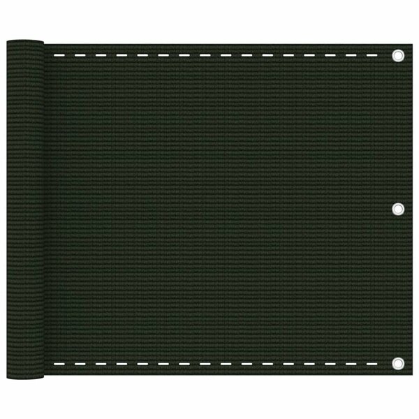 vidaXL Écran de balcon Vert foncé 75x500 cm PEHD