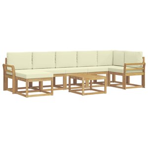 vidaXL Ensemble de canapés d'extérieur 8 pc Blanc et crème Polyester
