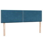 vidaXL Sommier à lattes de lit et matelas et LED bleu foncé 160x210cm velours