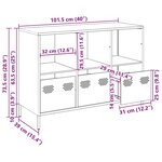 vidaXL Buffet rose 101 5x39x73 5 cm acier laminé à froid