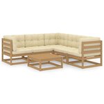 vidaXL Salon de jardin 6 Pièces avec coussins Bois de pin massif